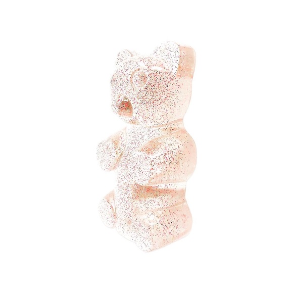 Clear with Pink Glitter Gummy Bear Sculpture - Picture 1 of 2